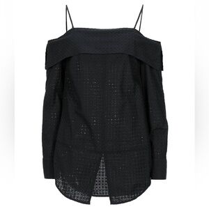 DONDUP Black Long Sleeve Off the Shoulder Top